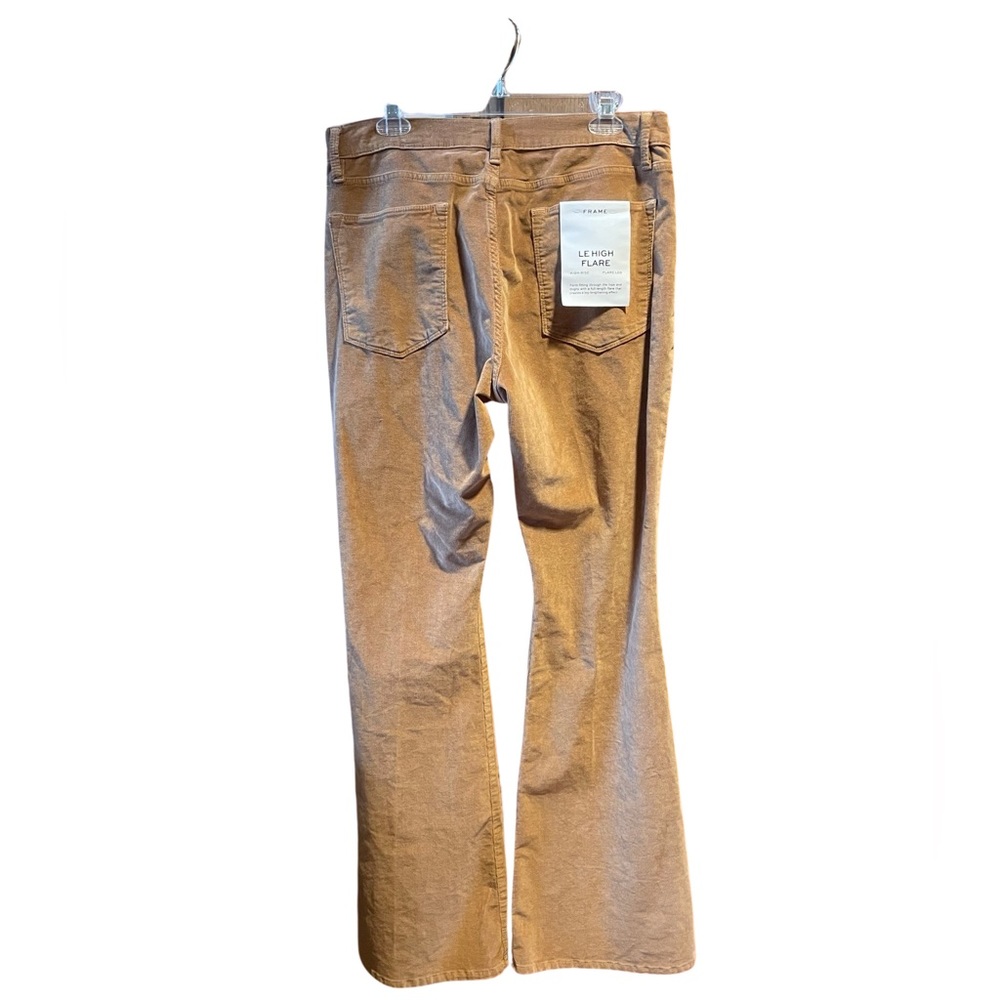 NEW FRAME Latte Tan Corduroy Le High-Rise Flare Leg Jeans Size 34 - Picture 8 of 13